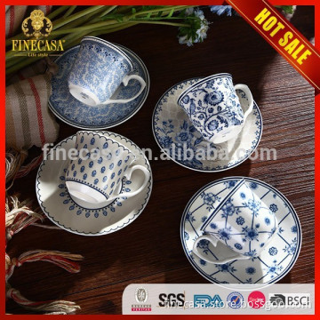 100CC Elegant Blue and White Coffee Cup for Coffee